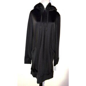 Athleta Triumph Luxe Shine Faux Fur Hoodie Tunic Dress Size L